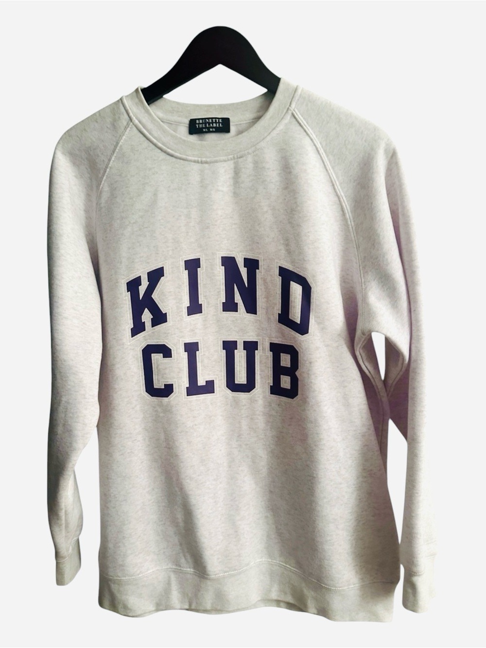 BRUNETTE THE LABEL KIND CLUB GREY FLEECE BAGGY SWEATSHIRT WOMEN SZ MED/LG